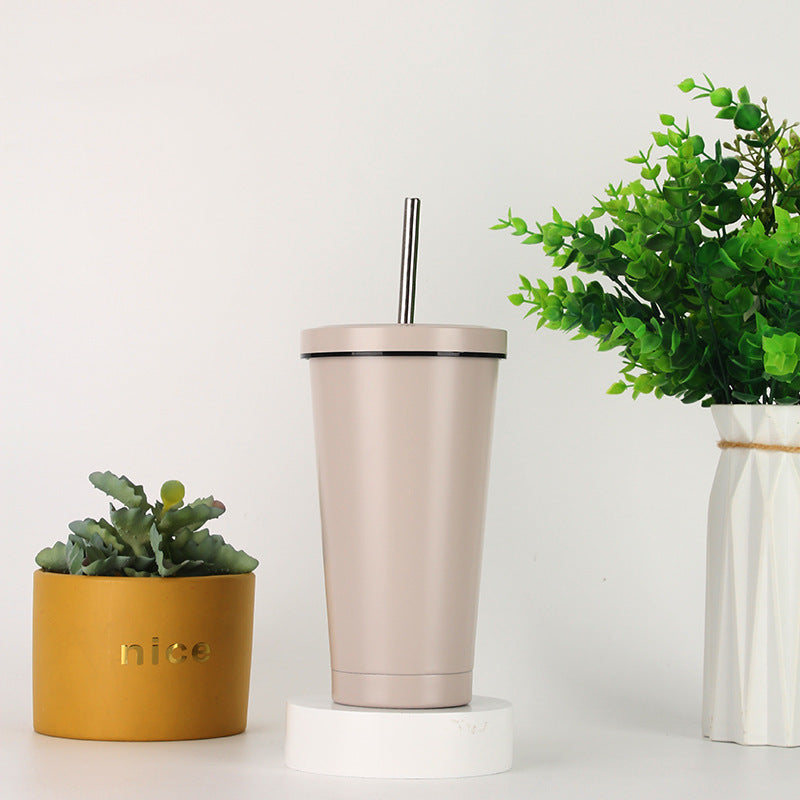 Women's stainless steel drinking cup with straw Bowlift