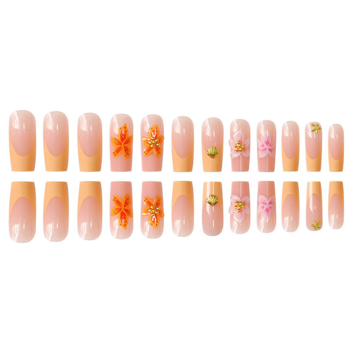 Artistic Floral Luxury Press-On Nails Bowlift