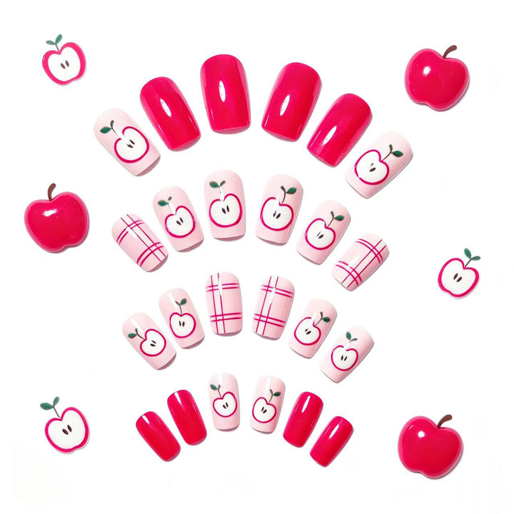 Artificial nails with fruity apple design Bowlift