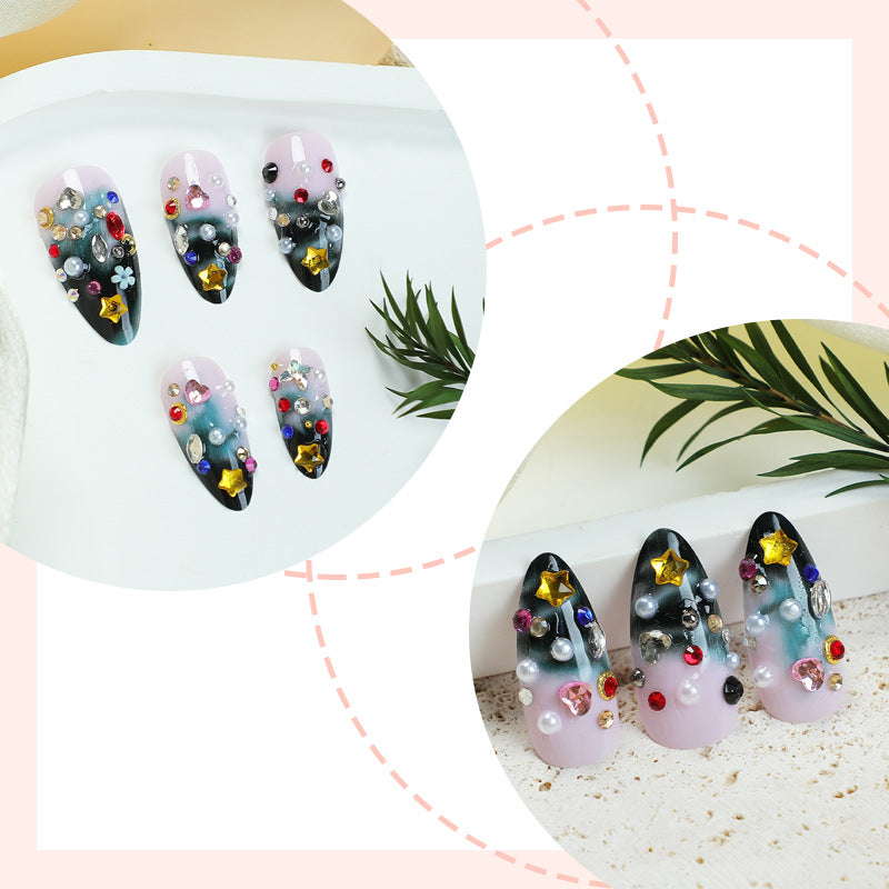 Artistic Press-On Nail Collection with Decorative Elements Bowlift