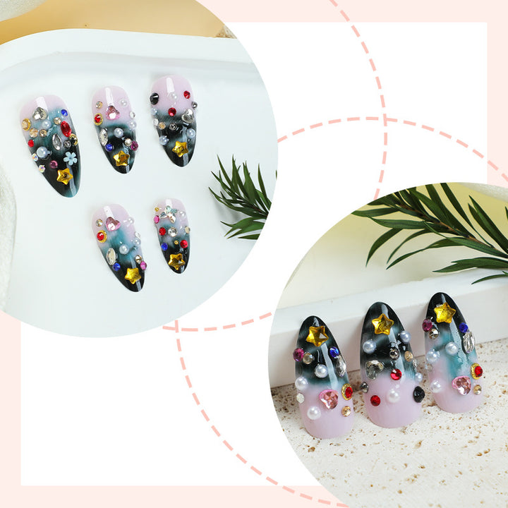 Artistic Press-On Nail Collection with Decorative Elements Bowlift