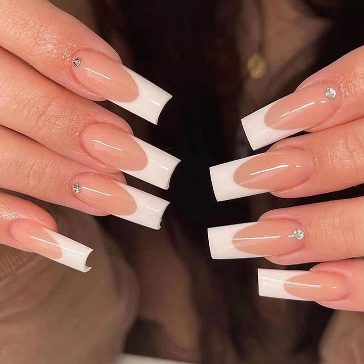 Artful Nail Extensions with Elegant French Tips Bowlift