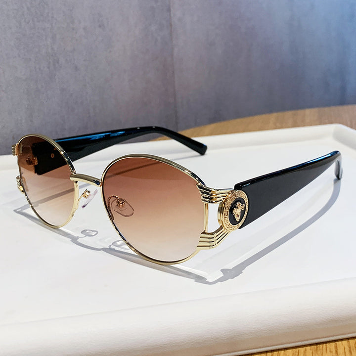 Ladies elegant sunglasses with luxurious metal frame and mirrored lenses Bowlift