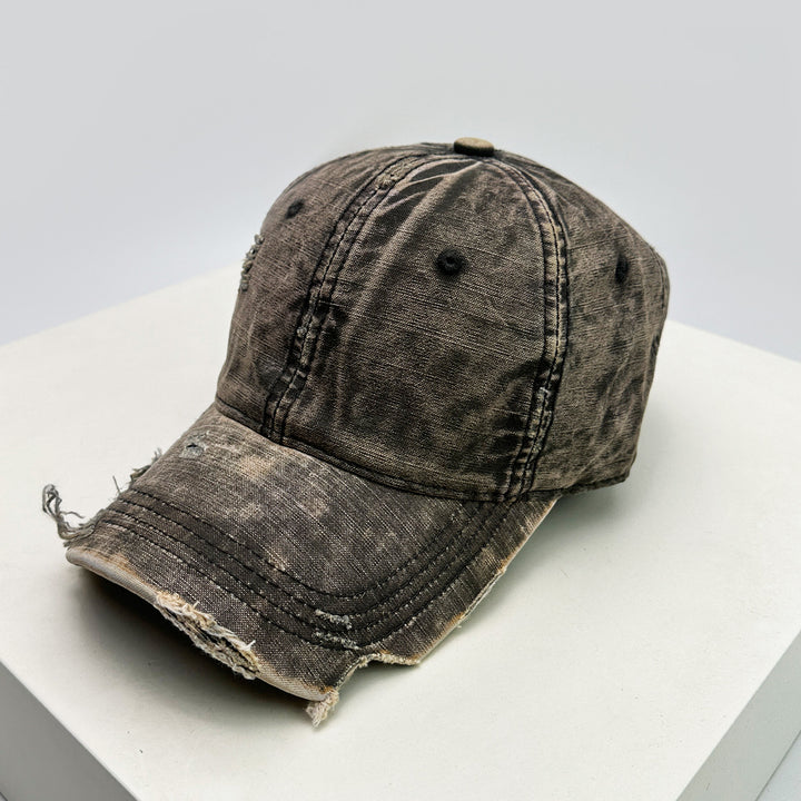 Men's Distressed Denim Baseball Hat Bowlift