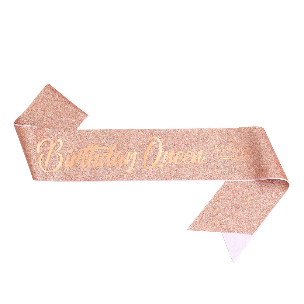 Women's festive birthday sash with glitter Bowlift