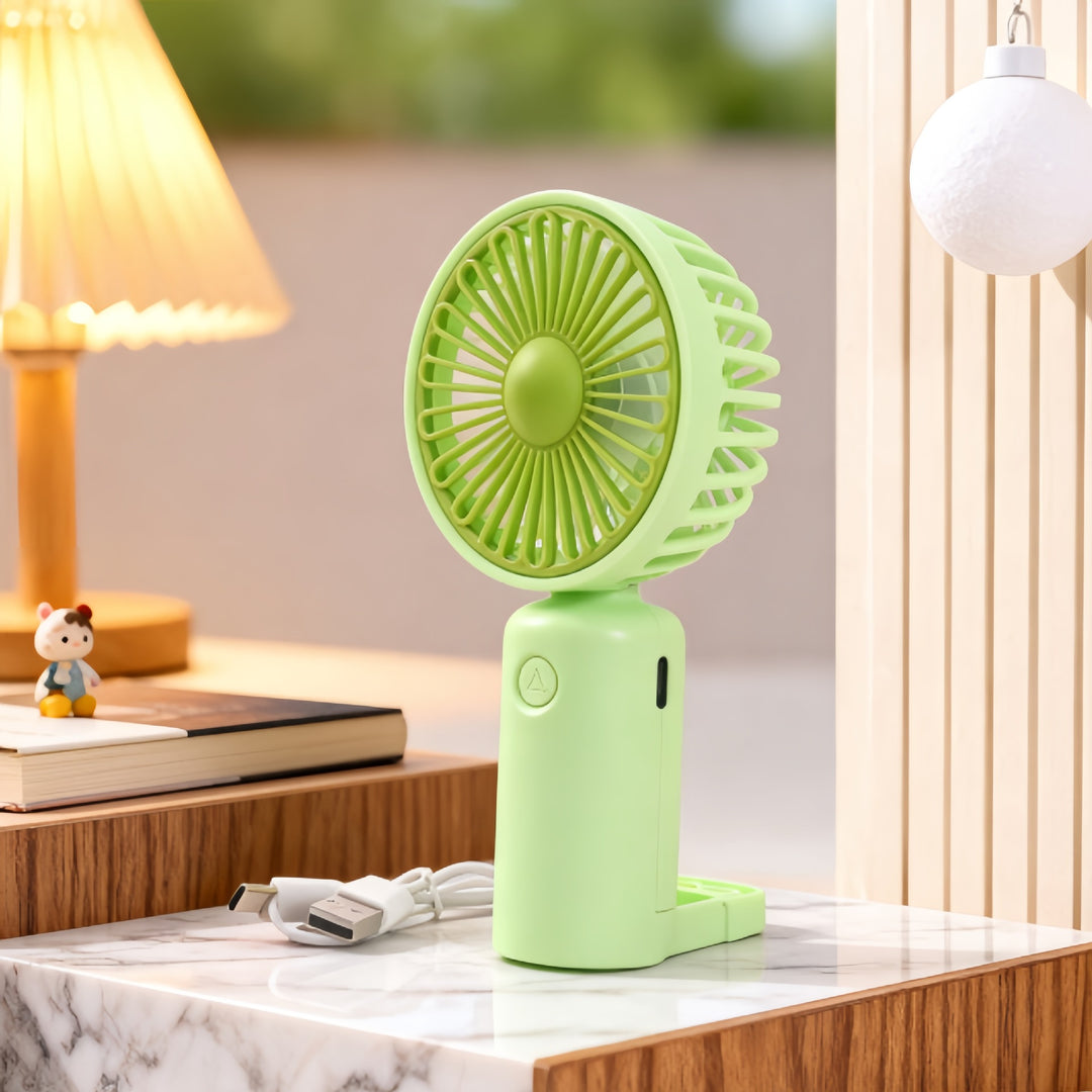 Women's Portable Mini Fan with Flexible Tilt and USB Charging Function Bowlift