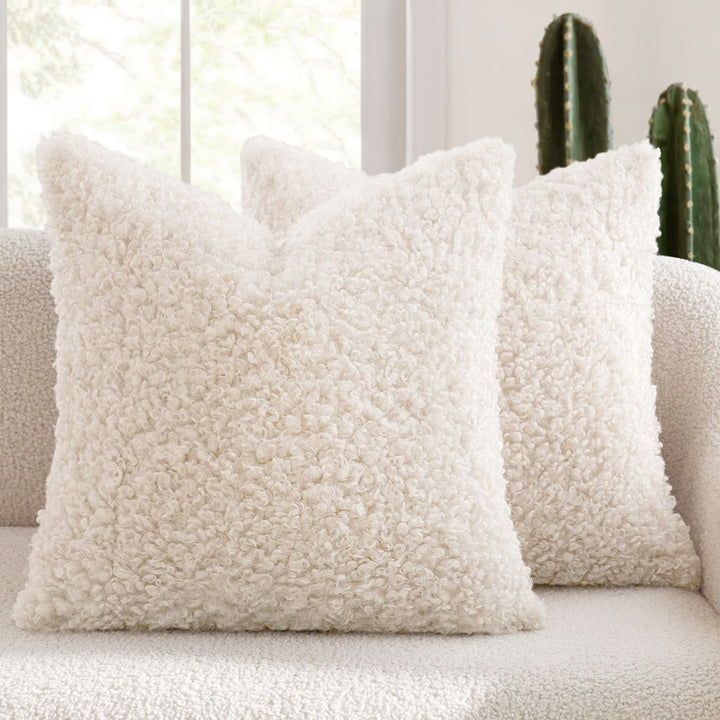 Luxury Curly Faux Shearling Decorative Throw Pillow Cover Bowlift