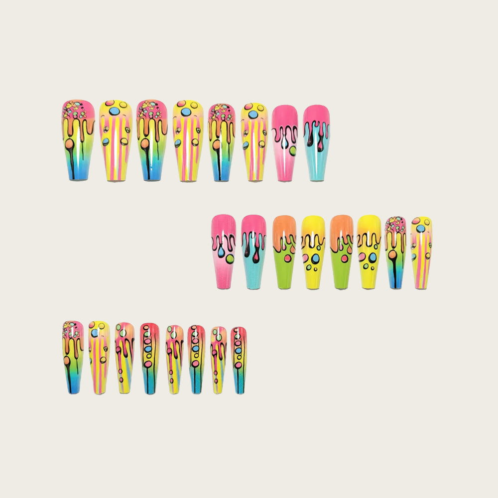 Creative Acrylic Nails in Modern Drop Design Bowlift