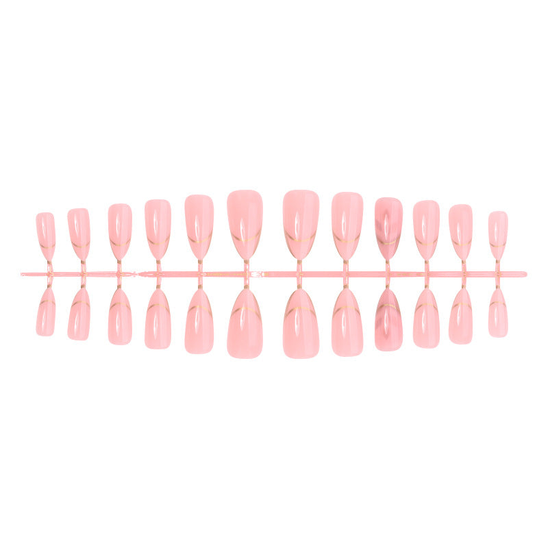 Elegant French Tip Press-On Nail Set Bowlift