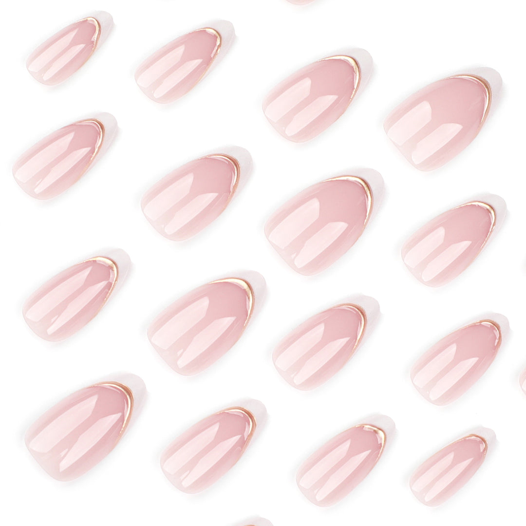 Elegant artificial nails with high-quality French design Bowlift