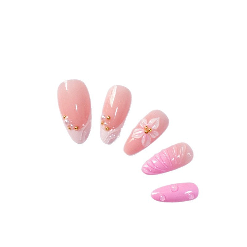 3D Floral Acrylic Nail Art Extensions Bowlift
