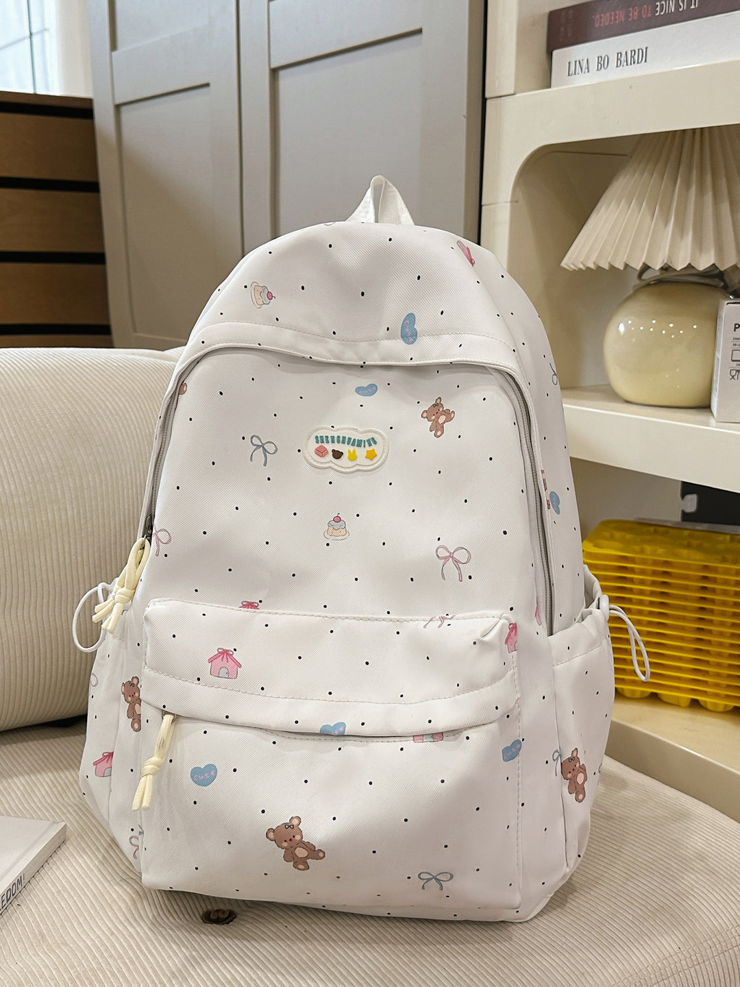 Whimsical Character Print Backpack Bowlift