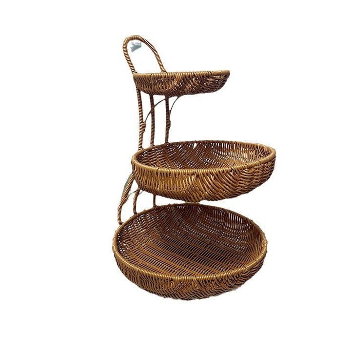 Multi-Tiered Decorative Woven Fruit Stand Bowlift
