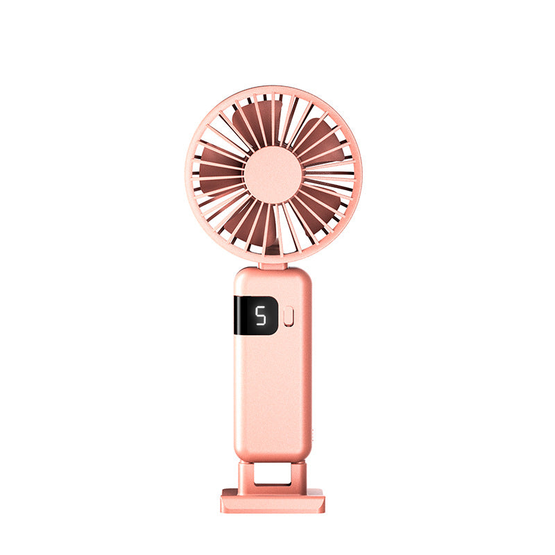 Ladies portable hand fan with LED display and adjustable speed Bowlift