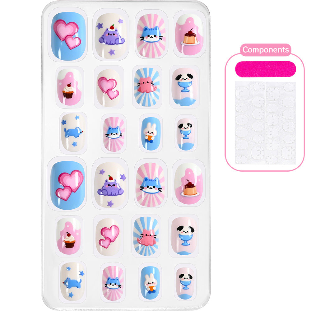 Creative Cartoon-Themed Press-On Nail Collection Bowlift