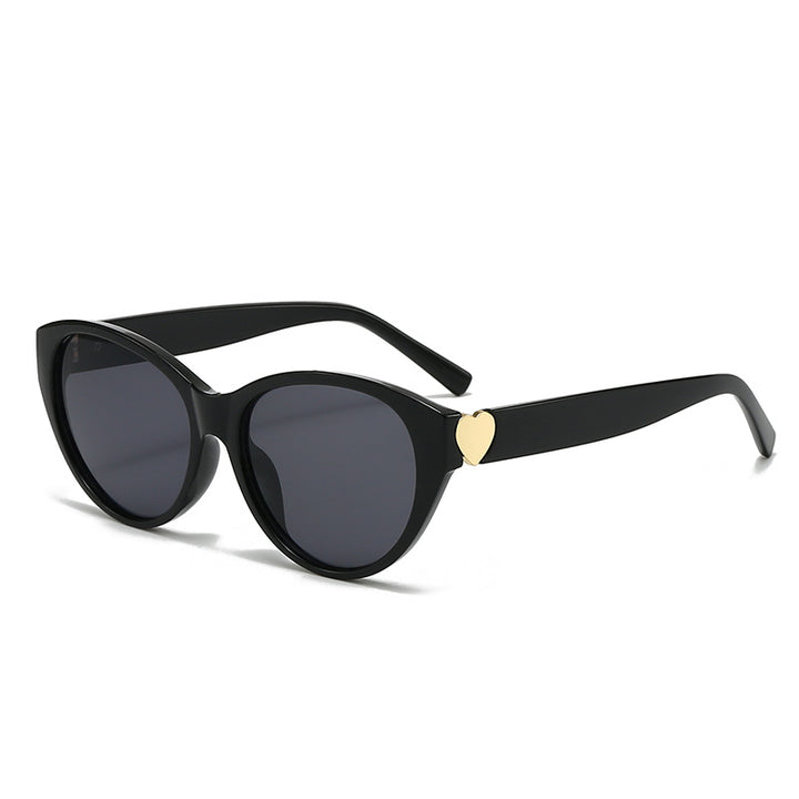 Women Cat-Eye Sunglasses with Heart Design Bowlift
