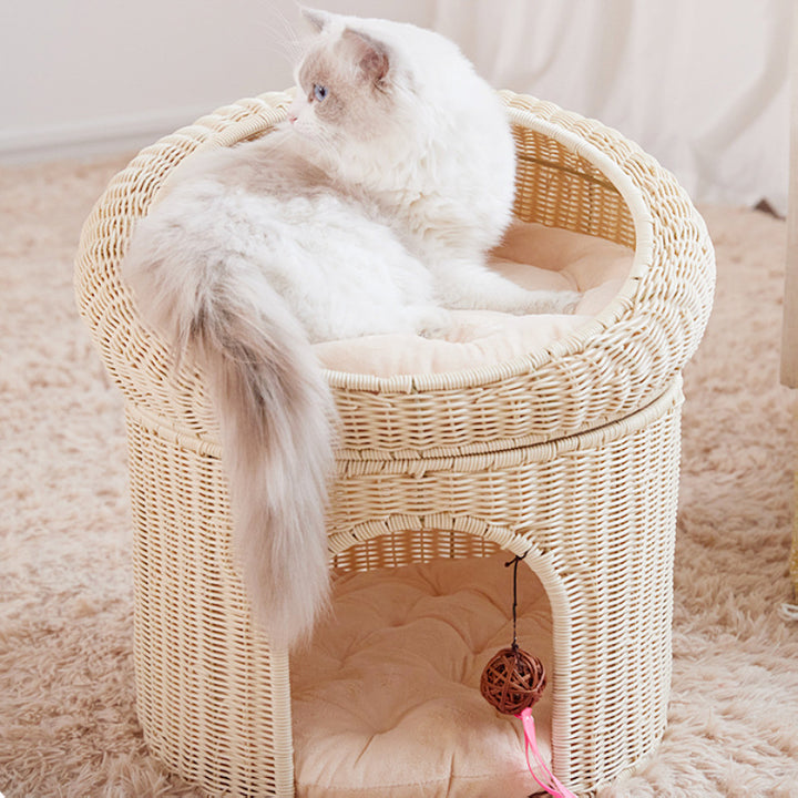 Cozy cat basket with play ball Bowlift
