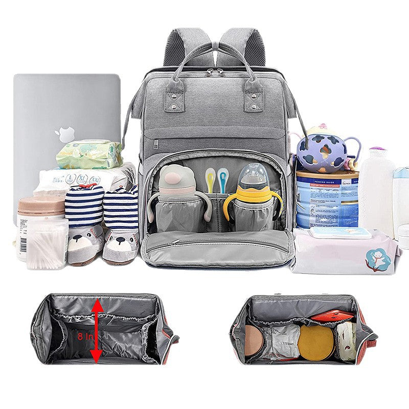 Multi-Functional Diaper Backpack with Insulated Compartment Bowlift