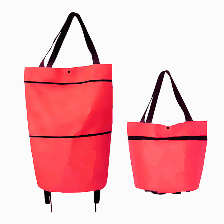 Flower Shopping Cart Bag With Reinforced Wheels And Double Front Pockets