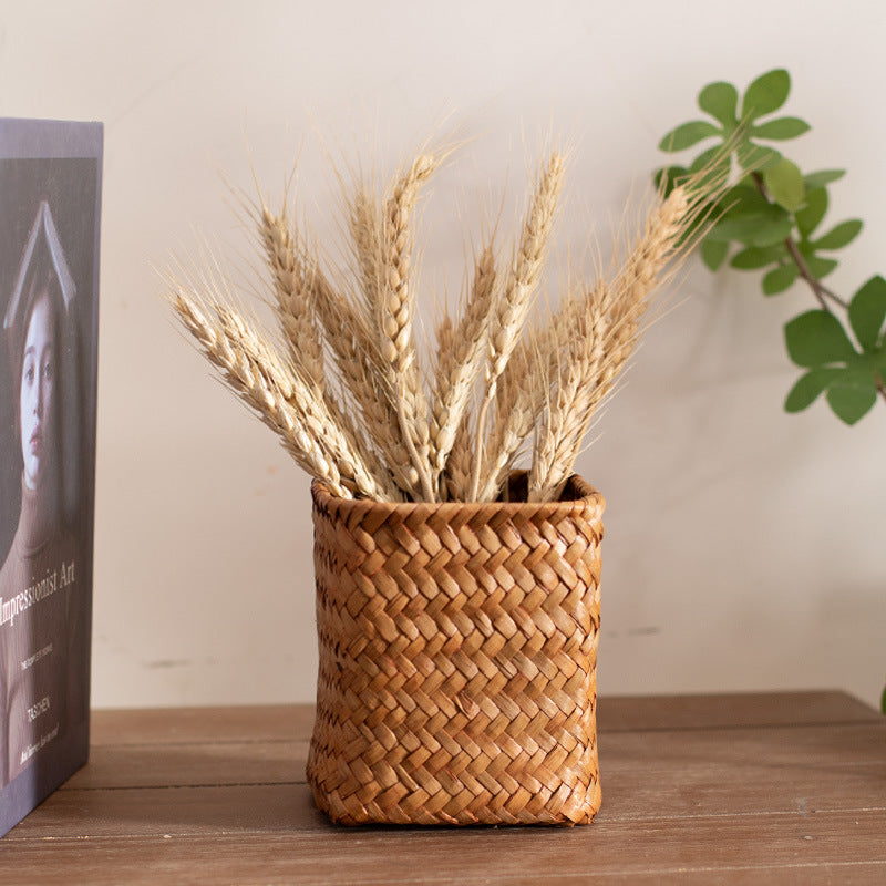 Handcrafted Square Wicker Storage Container Bowlift