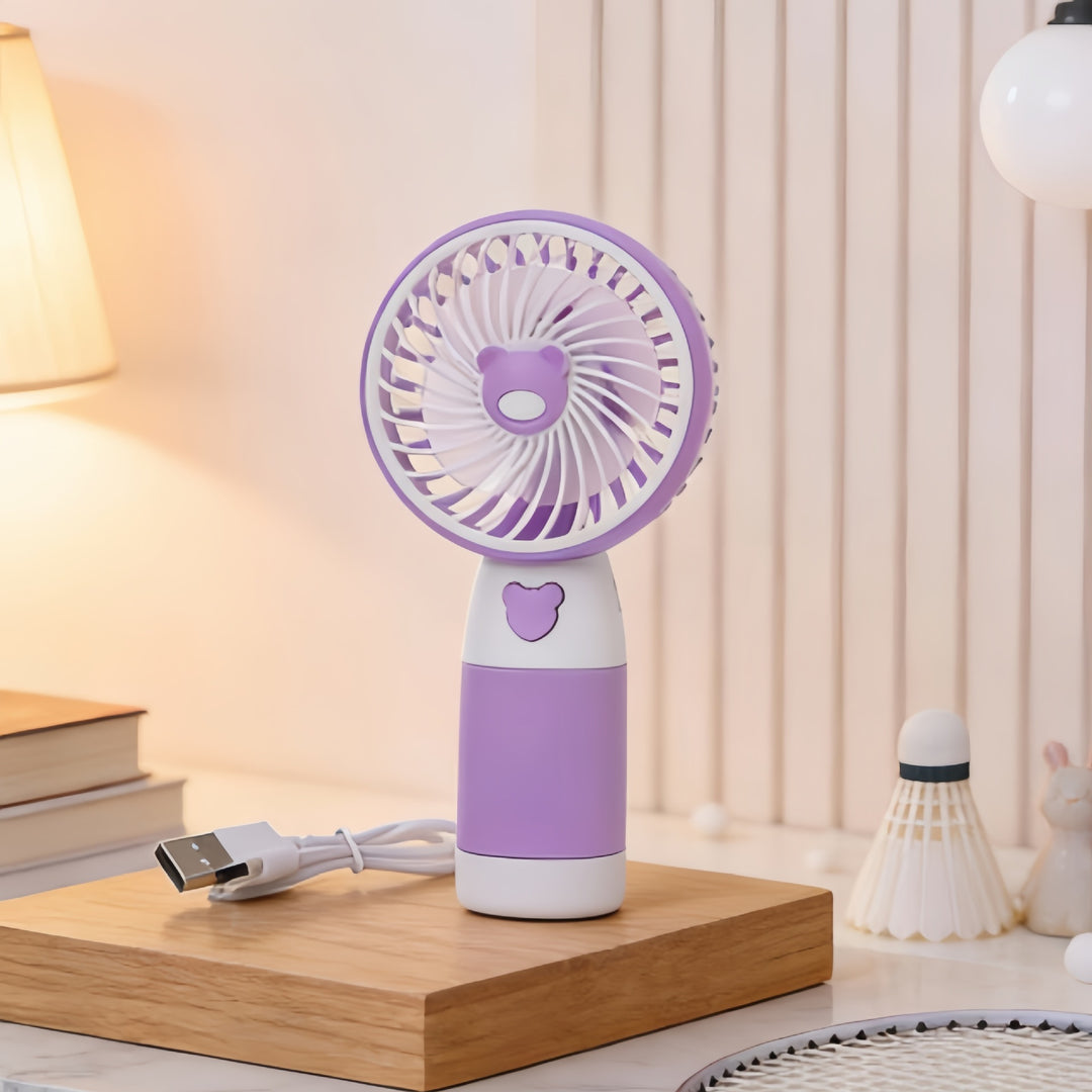 Ladies Portable Mini USB Fan with Animal Lion Design Bowlift