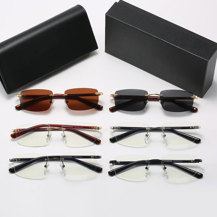 Women's fashionable half-frame glasses with comfortable nose pads and elegant design Bowlift