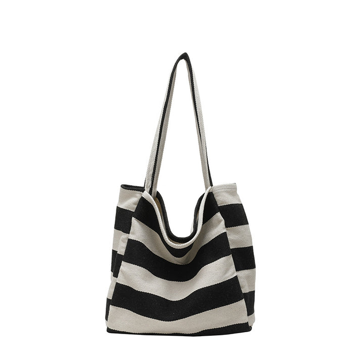 Stylish Striped Shoulder Tote Bag