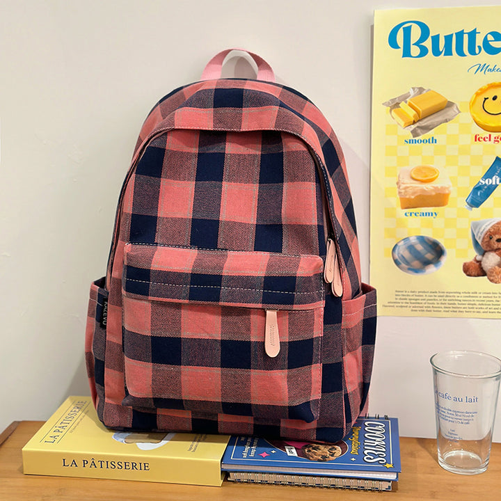 Plaid Patterned Casual Backpack Bowlift