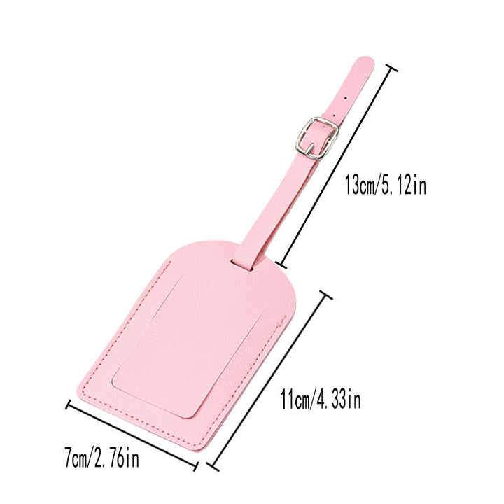 Minimalist Leather Luggage ID Tag with Adjustable Buckle Strap and Card Slot Bowlift