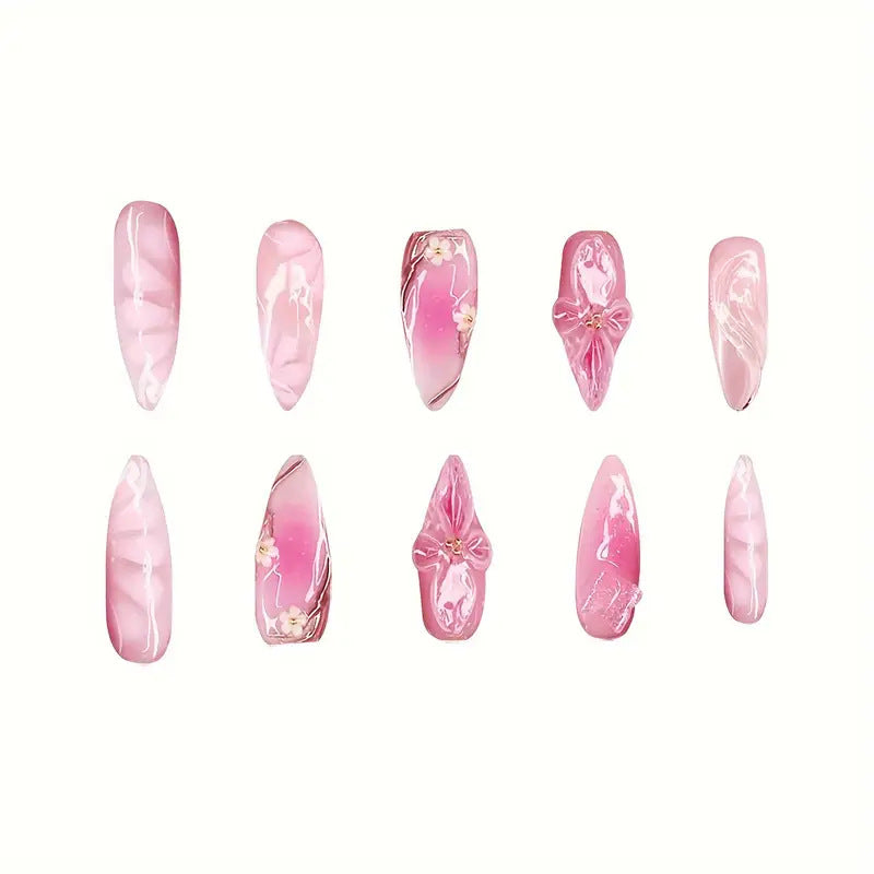 Decorative Floral Nail Art Extensions Bowlift