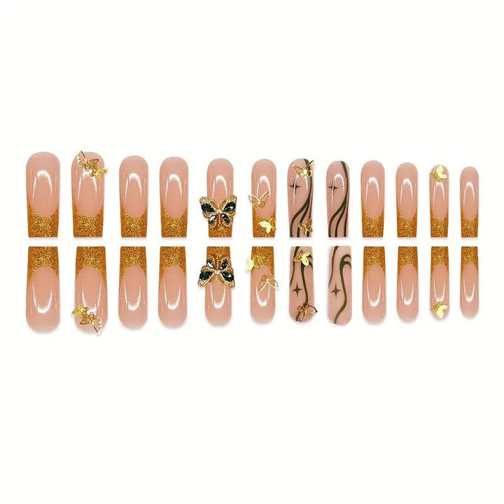 Glamorous Butterfly-Inspired Nail Art Extensions Bowlift
