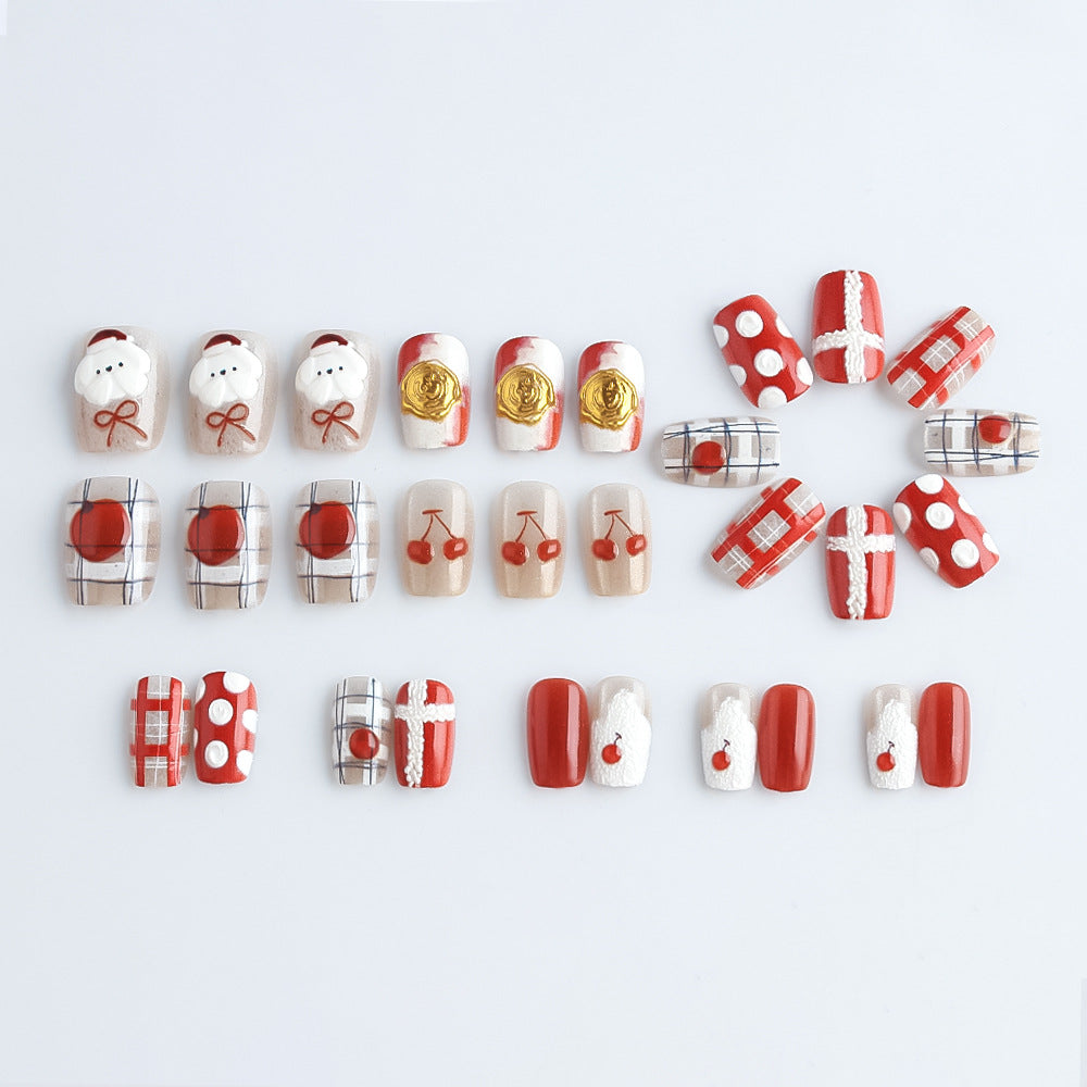Seasonal Holiday-Themed Press-On Nail Set Bowlift