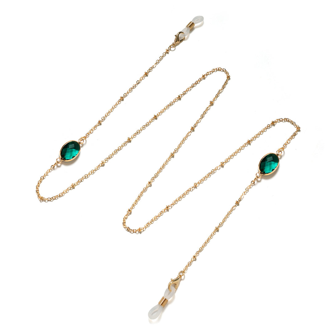Chic Gemstone-Accented Eyewear Chain Bowlift