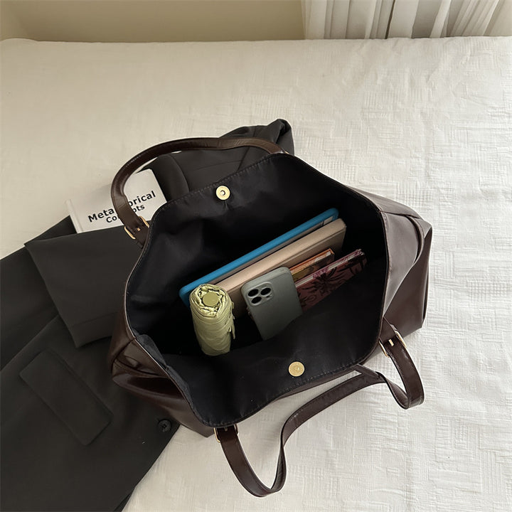 Sleek Structured Vegan Leather Tote