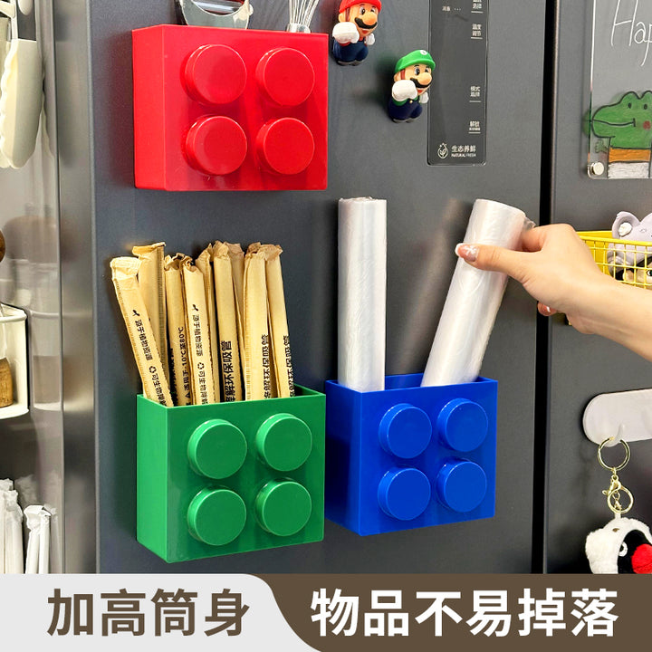 Magnetic Building-Block Style Fridge Storage Caddy Bowlift