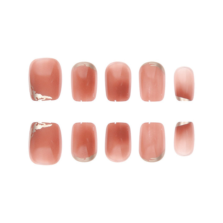 Decorative Press-On Nails with Geometric Design Bowlift