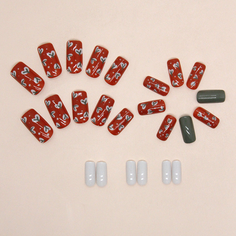 Artistic Heart Design Press-On Nail Tips Bowlift