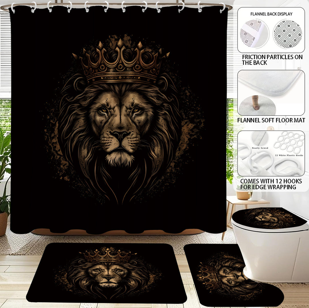 Digital Lion Themed Bathroom Set Bowlift
