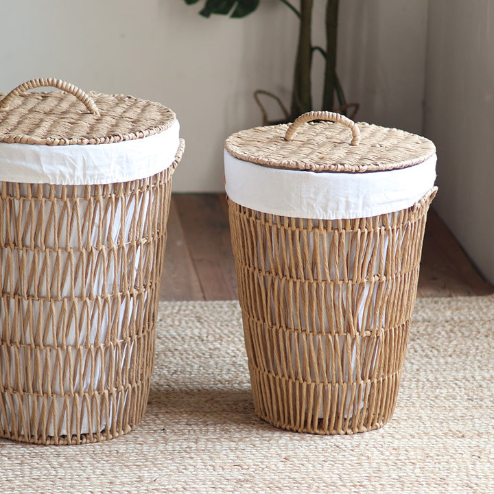 Stylish laundry basket with lid Bowlift