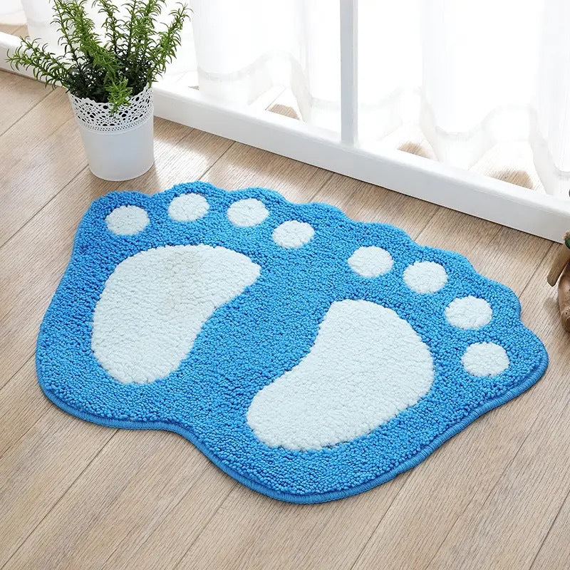 Cute Cartoon Footprint Bath Mat Bowlift