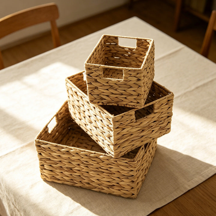 Woven Rectangular Storage Basket Bowlift