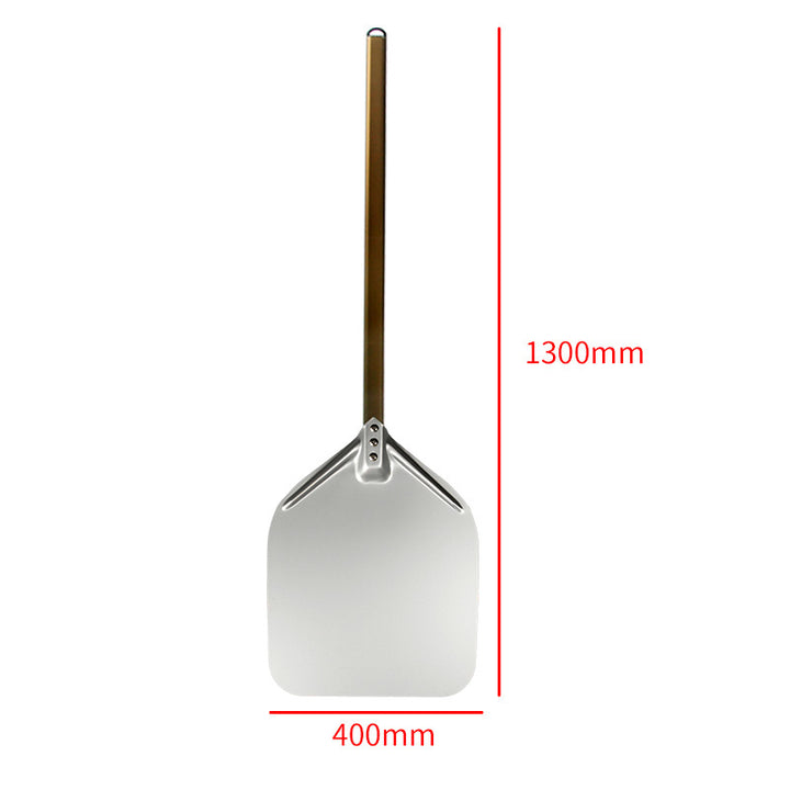 extra-long wooden handled aluminum pizza peel with flat square paddle Bowlift