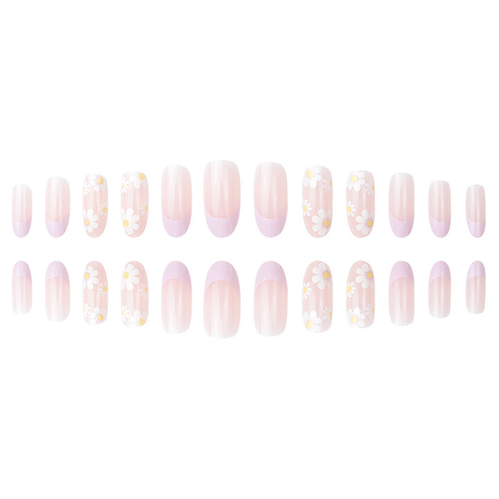 Floral Motif Long Press-On Nails Bowlift