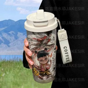 Ladies Insulated Coffee Mug with Funny Hello Kitty Design Bowlift