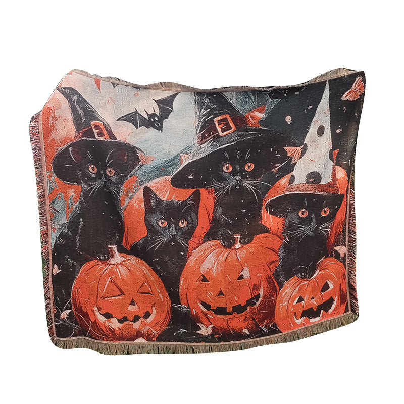Halloween-Themed Decorative Throw Blanket