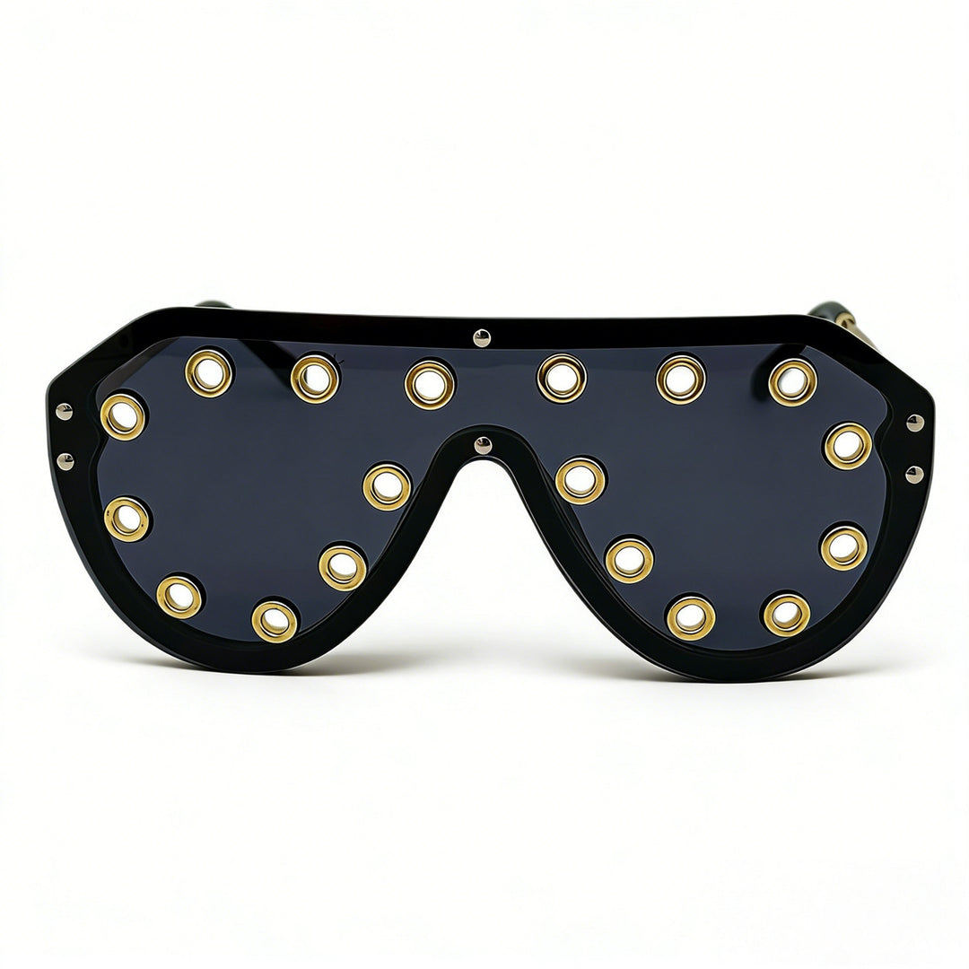 Women's statement sunglasses in futuristic design with decorative elements Bowlift