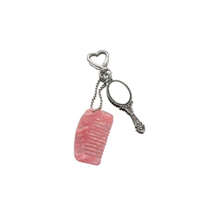 Charming Compact Mirror and Comb Keychain Bowlift