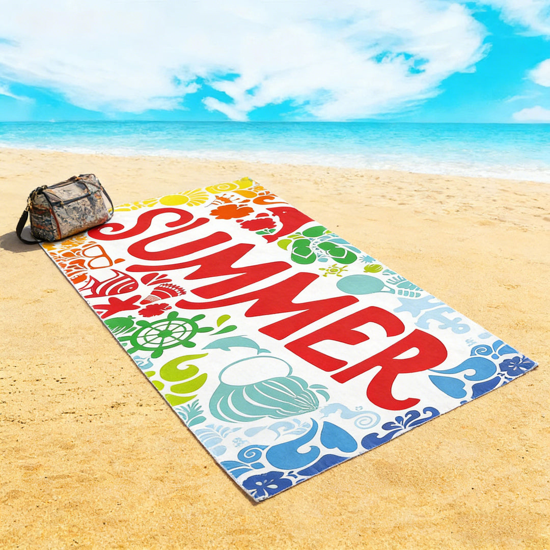 large beach towel with colorful butterfly design Bowlift
