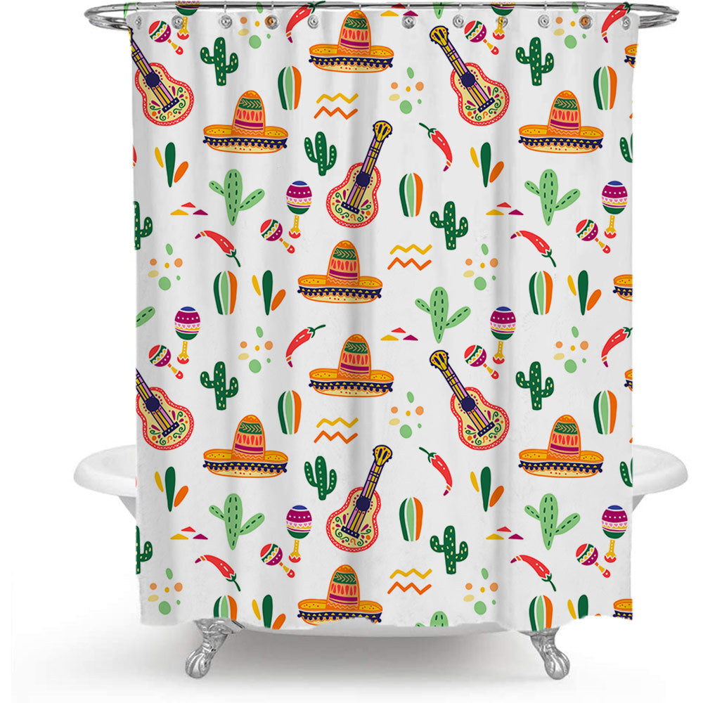Coffee-Themed Shower Curtain Bowlift