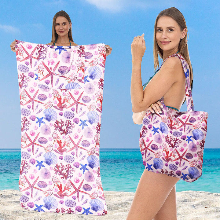 Beach towel with integrated tote bag design Bowlift